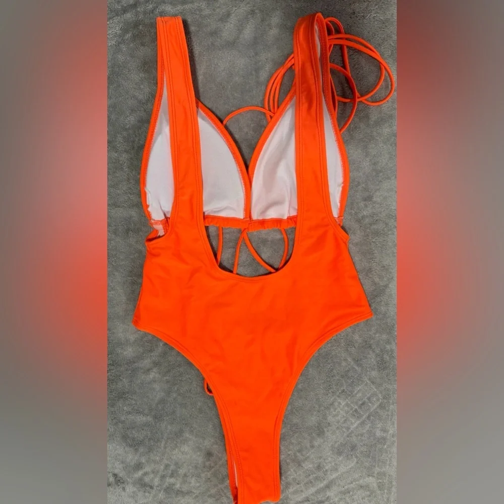 Vibrant Orange One-Piece Swimsuit NWOT